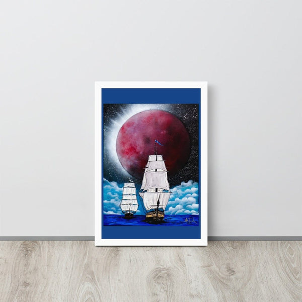 sovereignarm.com White / 12×18 Sailing the Galactic Galleons | Framed Poster