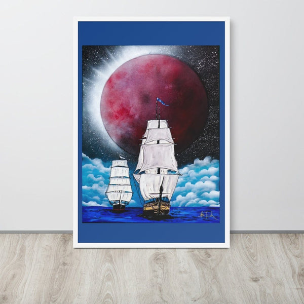 sovereignarm.com White / 24×36 Sailing the Galactic Galleons | Framed Poster