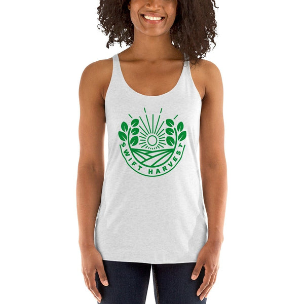 sovereignarm.com Womans Racerback Heather White / XS Swift Harvest Sun Shine Green Women's Racerback Tank