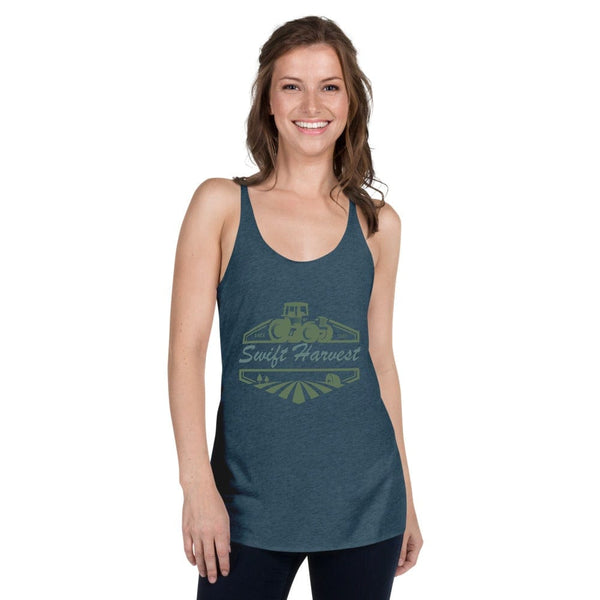 sovereignarm.com Womans Racerback Indigo / XS Swift Harvest Tractor Green Women's Racerback Tank