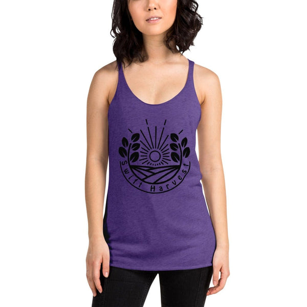 sovereignarm.com Womans Racerback Purple Rush / XS Swift Harvest, Sun Shine | Black Print Women's Racerback Tank