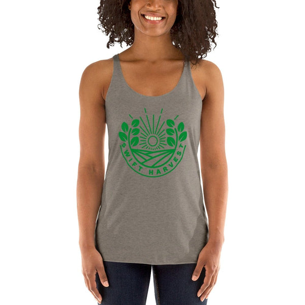 sovereignarm.com Womans Racerback Venetian Grey / XS Swift Harvest Sun Shine Green Women's Racerback Tank