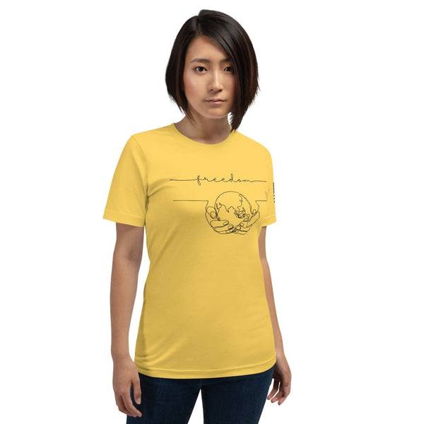 sovereignarm.com Yellow / S World Freedom Short-Sleeve Unisex T-Shirt