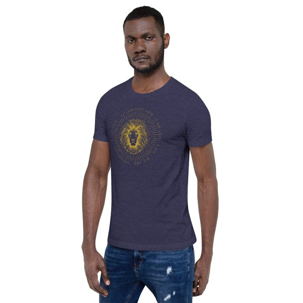 sovereignarm.com Zodiac Leo, I am | Gold Print Short-Sleeve Unisex T-Shirt