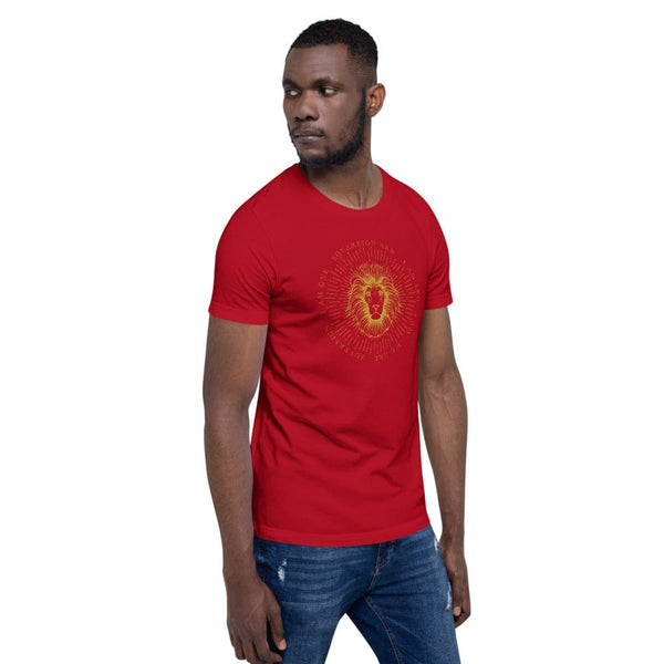 sovereignarm.com Zodiac Leo, I am | Gold Print Short-Sleeve Unisex T-Shirt