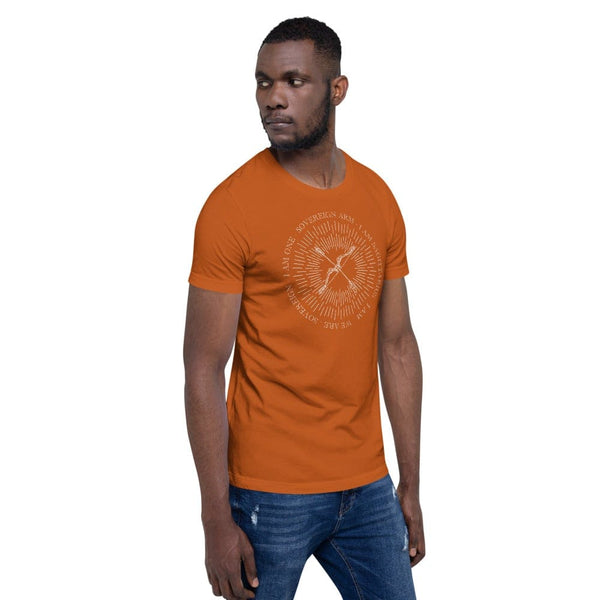 sovereignarm.com Zodiac Sagittarius, I am | White Print Short-Sleeve Unisex T-Shirt