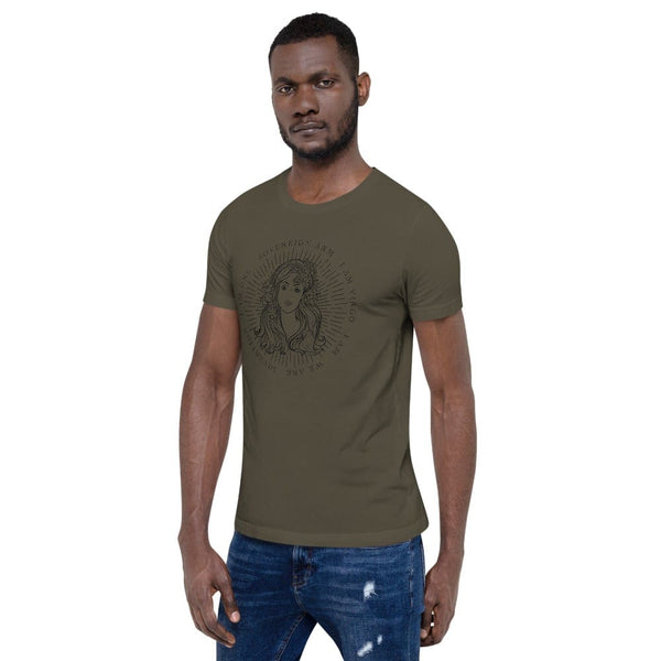 sovereignarm.com Zodiac Virgo, I am | Black Print Short-Sleeve Unisex T-Shirt